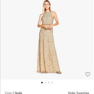 Adrianna Papell beaded art deco dress size 8